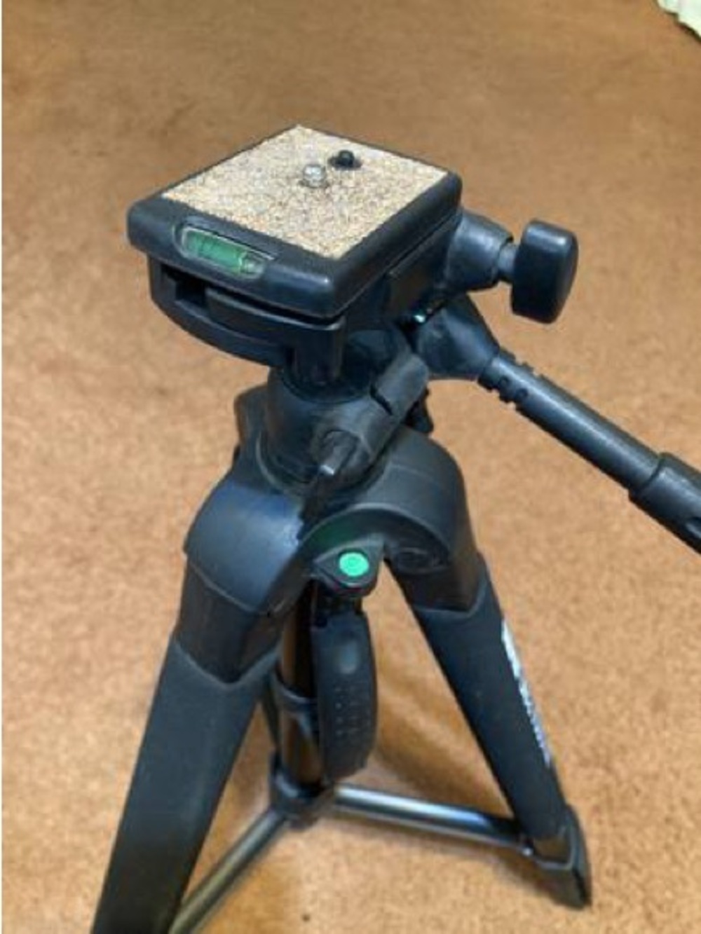 Black Camera Tripod with 3-Way Pan Head and Quick-Release Plate